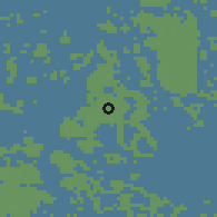 Shaded relief of the 45 km around Kumlinge, drawn from the GMTED2010 grid