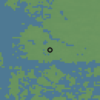 Shaded relief of the 45 km around Kustavi, drawn from the GMTED2010 grid