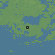 Shaded relief of the 45 km around Lemland, drawn from the GMTED2010 grid