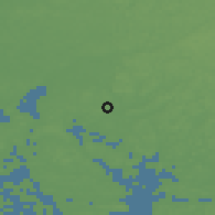Shaded relief of the 45 km around Lemu, drawn from the GMTED2010 grid
