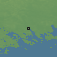 Shaded relief of the 45 km around Loviisa, drawn from the GMTED2010 grid