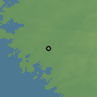 Shaded relief of the 44 km around Närpiö, drawn from the GMTED2010 grid