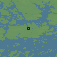 Shaded relief of the 45 km around Nauvo, drawn from the GMTED2010 grid