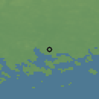 Shaded relief of the 45 km around Pyhtää, drawn from the GMTED2010 grid