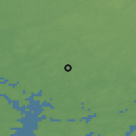 Shaded relief of the 45 km around Rusko, drawn from the GMTED2010 grid