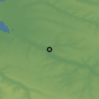 Shaded relief of the 50 km around Abbeville, drawn from the GMTED2010 grid