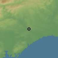 Shaded relief of the 52 km around Béziers, drawn from the GMTED2010 grid