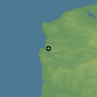 Shaded relief of the 49 km around Boulogne-sur-Mer, drawn from the GMTED2010 grid