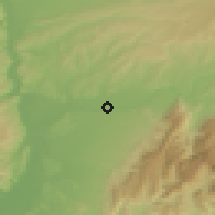 Shaded relief of the 52 km around Bourg-de-Péage, drawn from the GMTED2010 grid