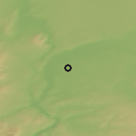 Shaded relief of the 51 km around Bron, drawn from the GMTED2010 grid