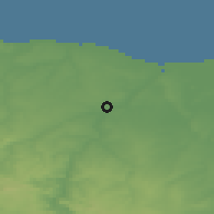 Shaded relief of the 50 km around Caen, drawn from the GMTED2010 grid