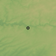 Shaded relief of the 52 km around Cahors, drawn from the GMTED2010 grid