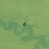 Shaded relief of the 50 km around Canteleu, drawn from the GMTED2010 grid