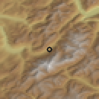 Shaded relief of the 51 km around Chamonix-Mont-Blanc, drawn from the GMTED2010 grid