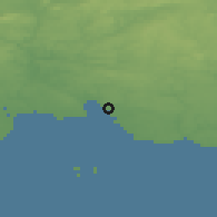 Shaded relief of the 50 km around Concarneau, drawn from the GMTED2010 grid