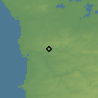 Shaded relief of the 50 km around Coutances, drawn from the GMTED2010 grid