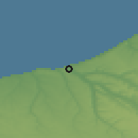 Shaded relief of the 50 km around Dieppe, drawn from the GMTED2010 grid