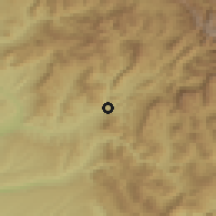 Shaded relief of the 52 km around Digne-les-Bains, drawn from the GMTED2010 grid