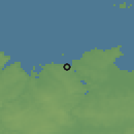 Shaded relief of the 50 km around Dinard, drawn from the GMTED2010 grid