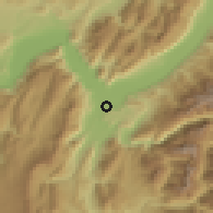 Shaded relief of the 51 km around Échirolles, drawn from the GMTED2010 grid