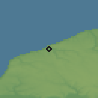 Shaded relief of the 50 km around Fécamp, drawn from the GMTED2010 grid
