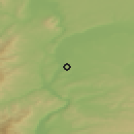 Shaded relief of the 51 km around Feyzin, drawn from the GMTED2010 grid