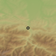 Shaded relief of the 52 km around Foix, drawn from the GMTED2010 grid