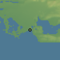 Shaded relief of the 52 km around Fos-sur-Mer, drawn from the GMTED2010 grid