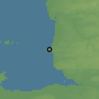 Shaded relief of the 50 km around Granville, drawn from the GMTED2010 grid