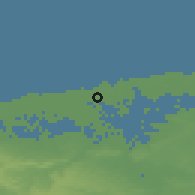 Shaded relief of the 49 km around Graveline, drawn from the GMTED2010 grid