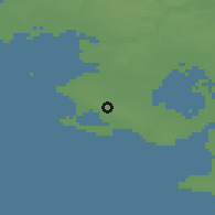 Shaded relief of the 51 km around Guérande, drawn from the GMTED2010 grid