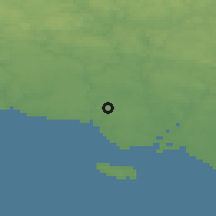 Shaded relief of the 50 km around Guidel, drawn from the GMTED2010 grid