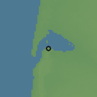 Shaded relief of the 52 km around Arcachon, drawn from the GMTED2010 grid