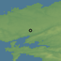 Shaded relief of the 50 km around Guipavas, drawn from the GMTED2010 grid