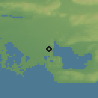 Shaded relief of the 52 km around Istres, drawn from the GMTED2010 grid