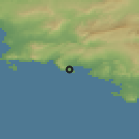 Shaded relief of the 52 km around La Ciotat, drawn from the GMTED2010 grid