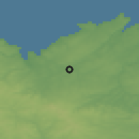 Shaded relief of the 50 km around Lamballe, drawn from the GMTED2010 grid
