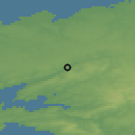 Shaded relief of the 50 km around Landerneau, drawn from the GMTED2010 grid