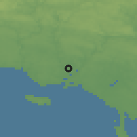 Shaded relief of the 50 km around Lanester, drawn from the GMTED2010 grid