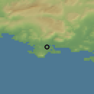 Shaded relief of the 52 km around La Seyne-sur-Mer, drawn from the GMTED2010 grid