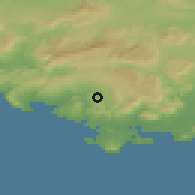 Shaded relief of the 52 km around Le Beausset, drawn from the GMTED2010 grid