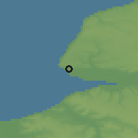 Shaded relief of the 50 km around Le Havre, drawn from the GMTED2010 grid
