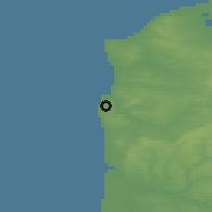 Shaded relief of the 49 km around Le Portel, drawn from the GMTED2010 grid