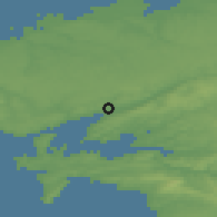 Shaded relief of the 50 km around Le Relecq-Kerhoun, drawn from the GMTED2010 grid