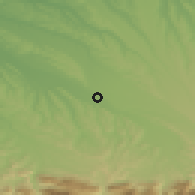 Shaded relief of the 52 km around Lescar, drawn from the GMTED2010 grid
