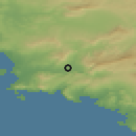 Shaded relief of the 52 km around Aubagne, drawn from the GMTED2010 grid