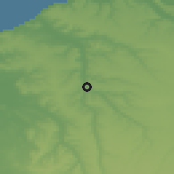Shaded relief of the 50 km around Lisieux, drawn from the GMTED2010 grid