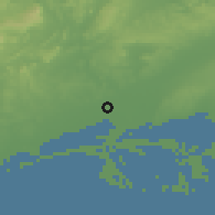 Shaded relief of the 52 km around Lunel, drawn from the GMTED2010 grid