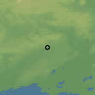 Shaded relief of the 52 km around Marguerittes, drawn from the GMTED2010 grid