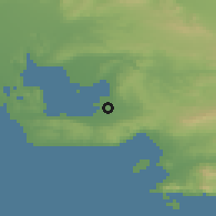 Shaded relief of the 52 km around Marignane, drawn from the GMTED2010 grid